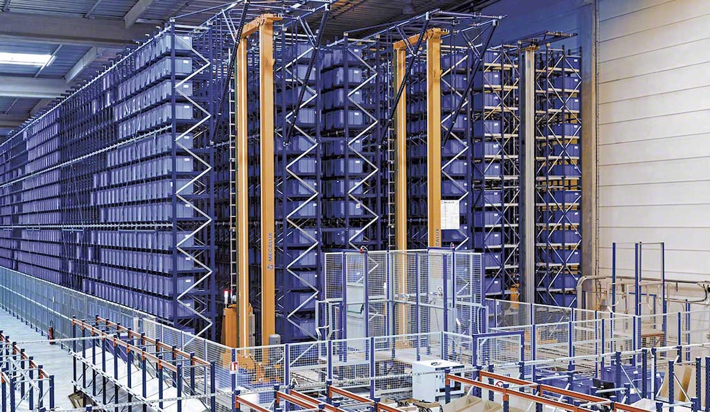 Automated twin-mast stacker cranes are designed to ensure high throughput