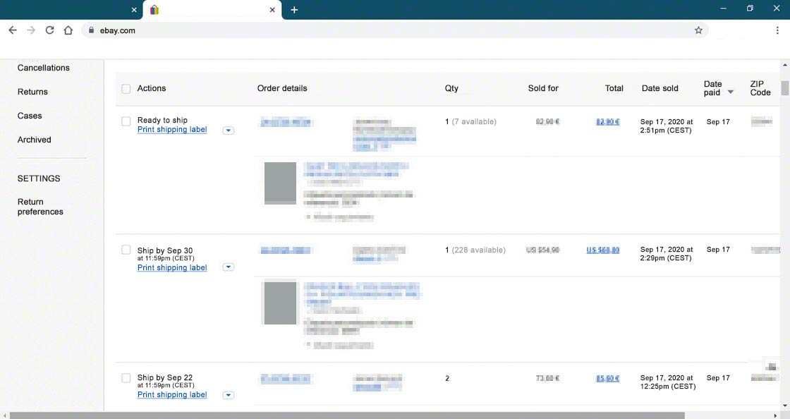 eBay inventory software speeds up the management of online store orders