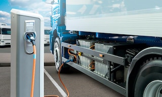 Electric trucks are powered by electric motors Electric trucks are powered by electric motors
