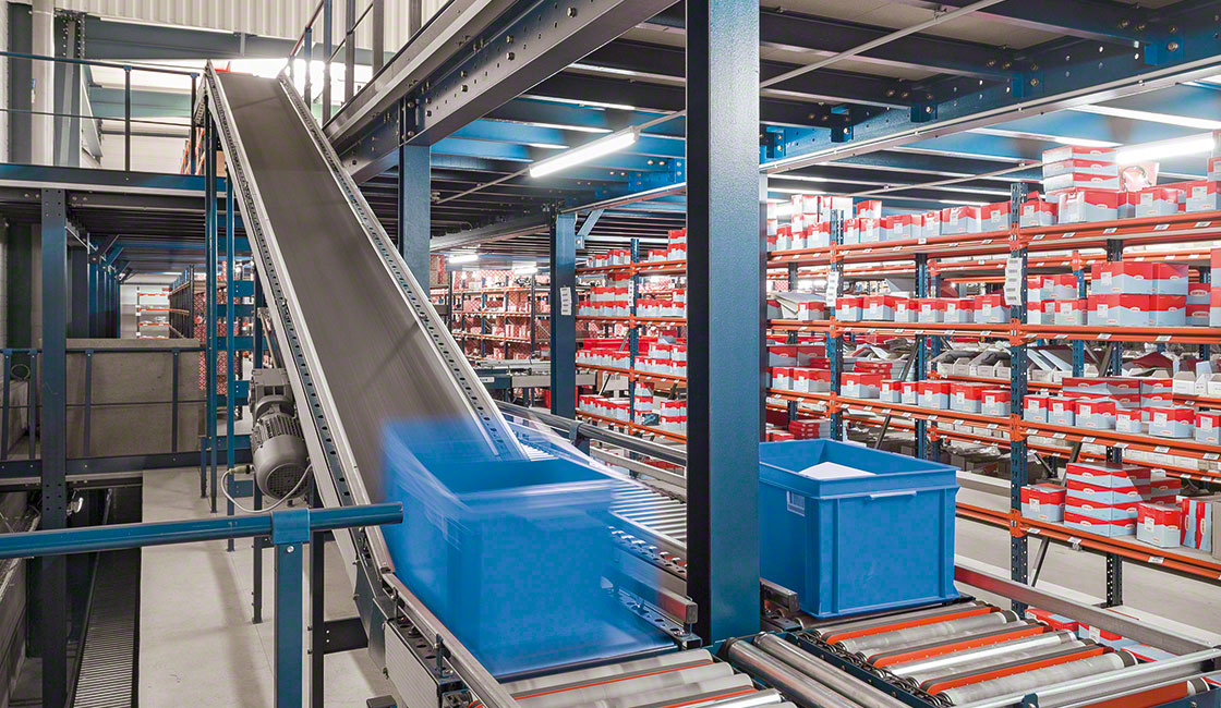 Incline conveyors ensure nonstop flows of goods