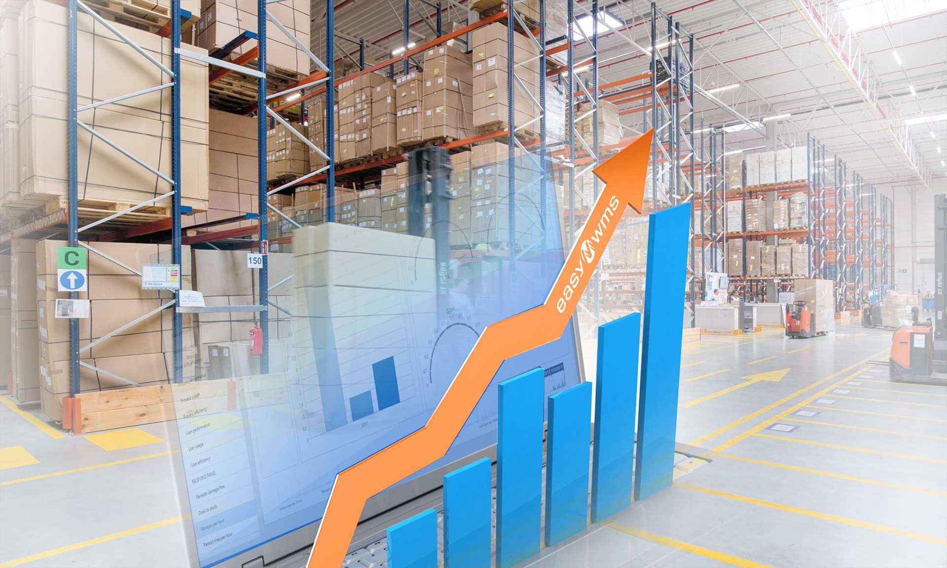 Logistics management consists of organizing flows and products in the warehouse