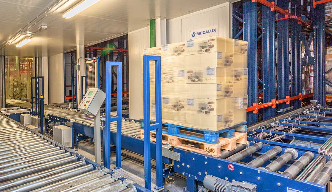 Pallet conveyors speed up the movement of goods distributed between warehouses