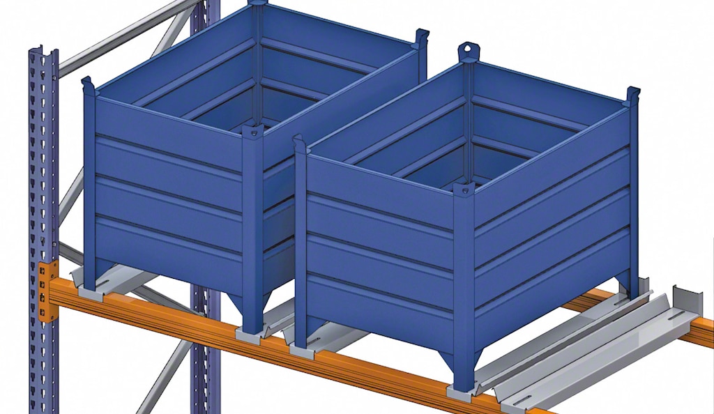 A container support is a metal profile fitted to guarantee the safety of the container housed