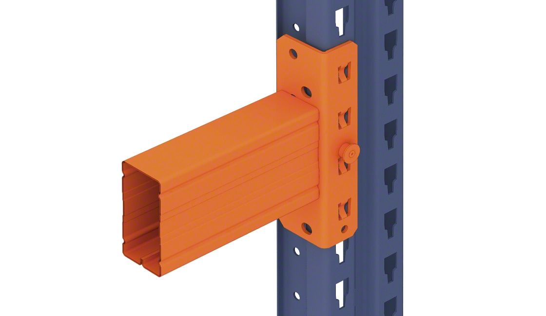 The locking device impedes the beam from separating from the post