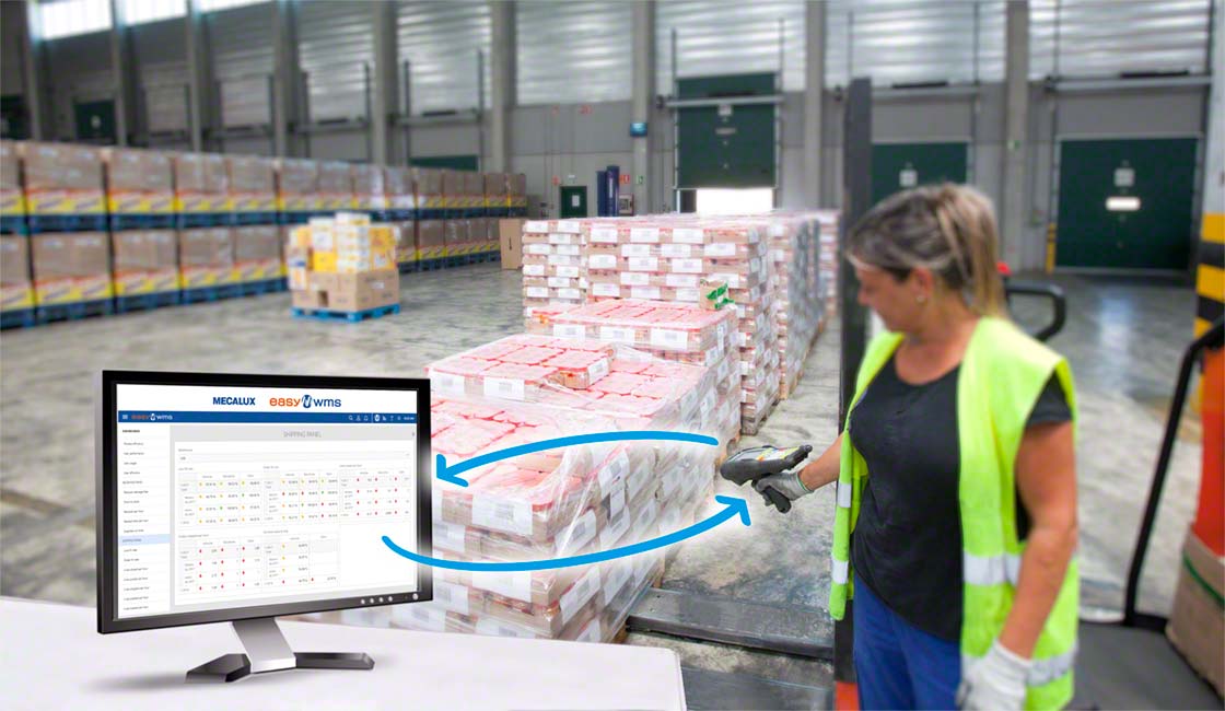 A warehouse management system (WMS) keeps a perpetual inventory of the facility