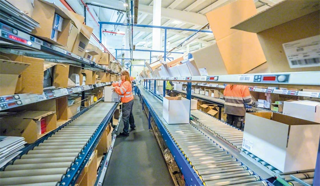 Carton flow racks are a great solution for accelerating order prep in urban warehouses