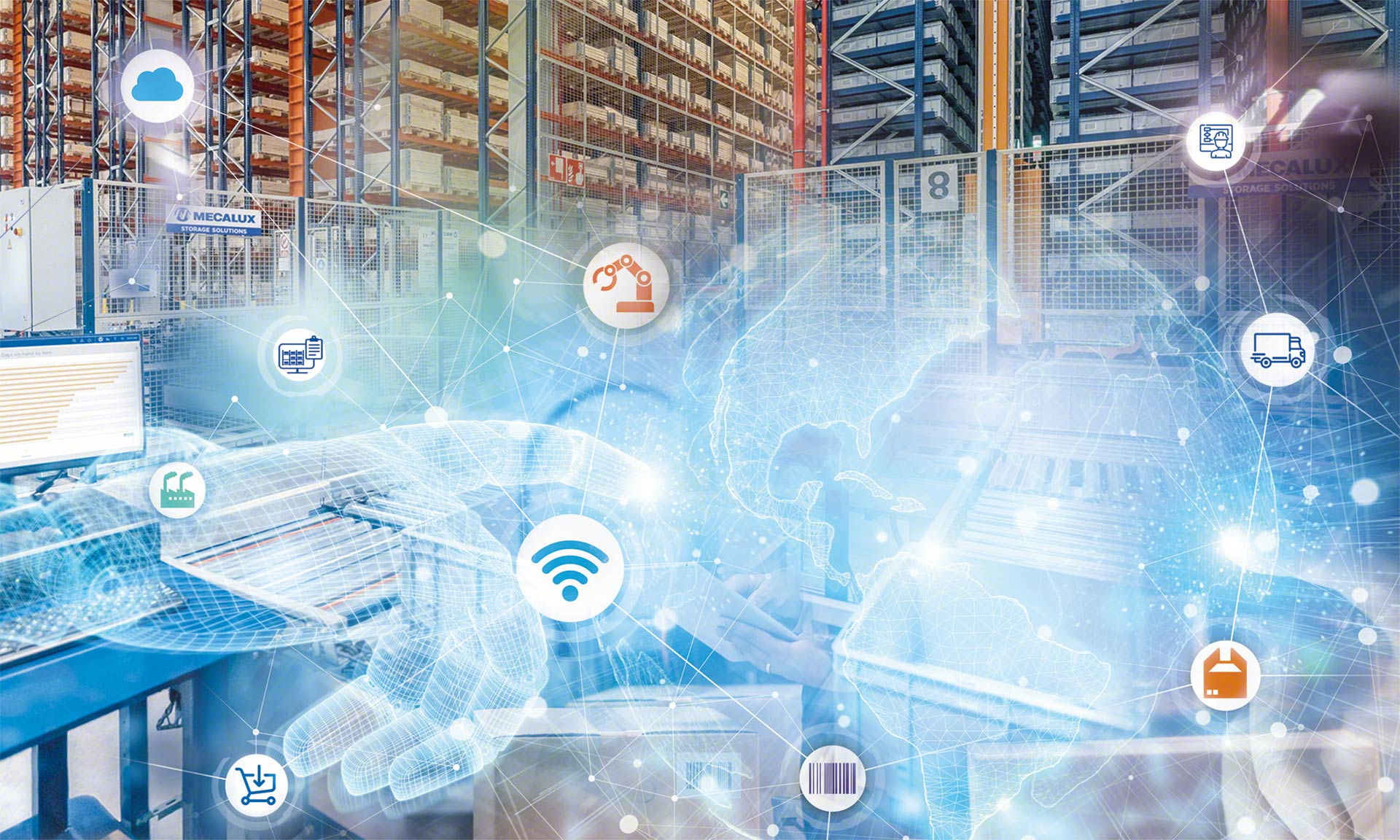 Warehouse automation technology consists of the implementation of automated solutions in a logistics facility
