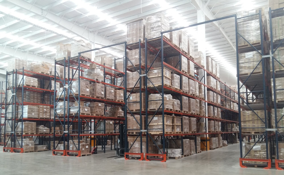 The warehouse of Assa Abloy in Mexico with pallet racks