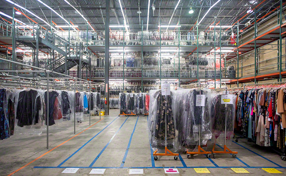The warehouse for rental dresses from Rent the Runway in the United States