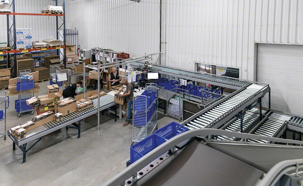 The order consolidation zone in the Algam warehouse