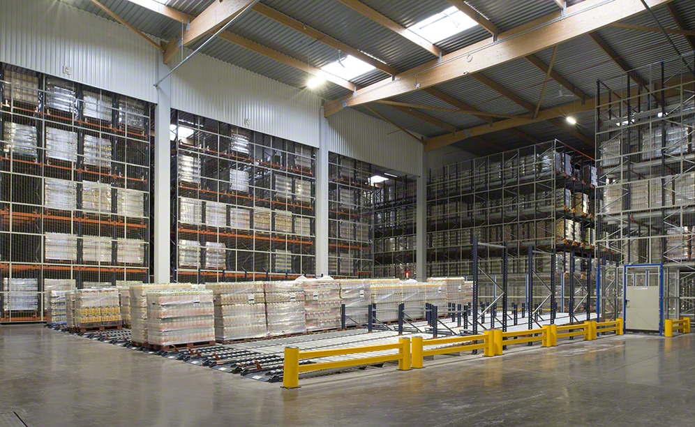 The warehouse of the logistics operator Grupo Alainé in France