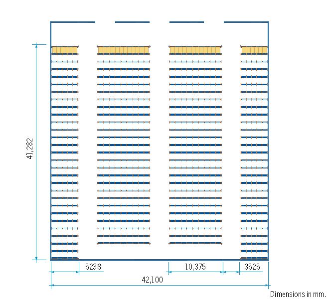 Warehouse layout: Drive-in pallet racks