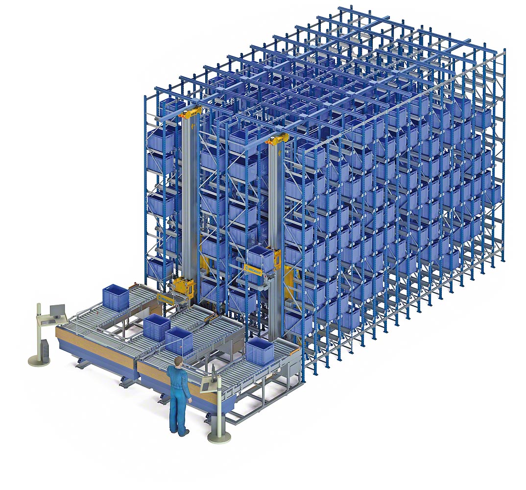 Stacker cranes for boxes