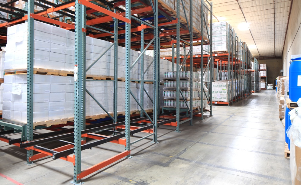 Push-back offers high-density, multiple product storage solutions that optimize all of the available space Push-back offers high-density, multiple product storage solutions that optimize all of the available space