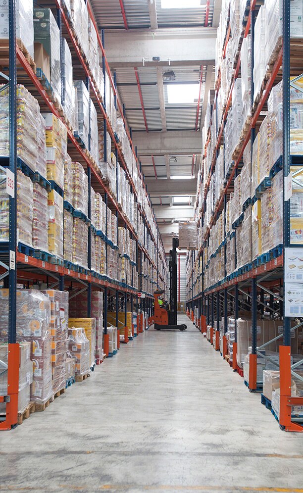 Reach trucks are used when depositing pallets in designated locations Reach trucks are used when depositing pallets in designated locations
