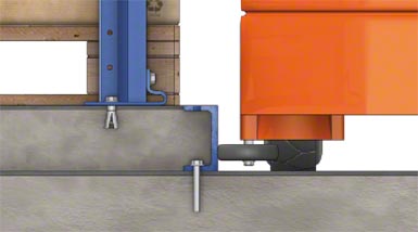 Guided with UPN 100 rail forming island
