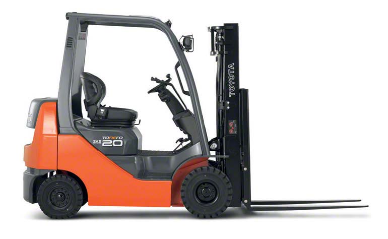 Counterbalanced forklifts carry their loads in front of their support point.