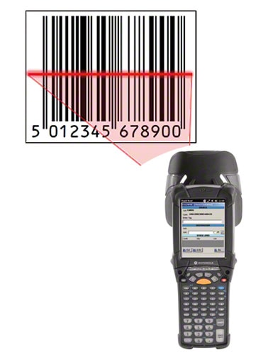Photo: Example of an EAN-13 barcode label that identifies the product