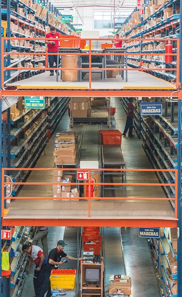 In the central area of the Apymsa warehouse is a huge 9 m high, 98 m long picking block In the central area of the Apymsa warehouse is a huge 9 m high, 98 m long picking block