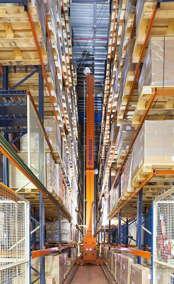 Besides not diminishing capacity, a stacker crane was installed in each aisle to improve the number of cycles substantially