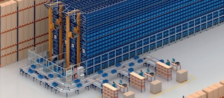 Automated warehouse for boxes and pallet racks of COVAP in France