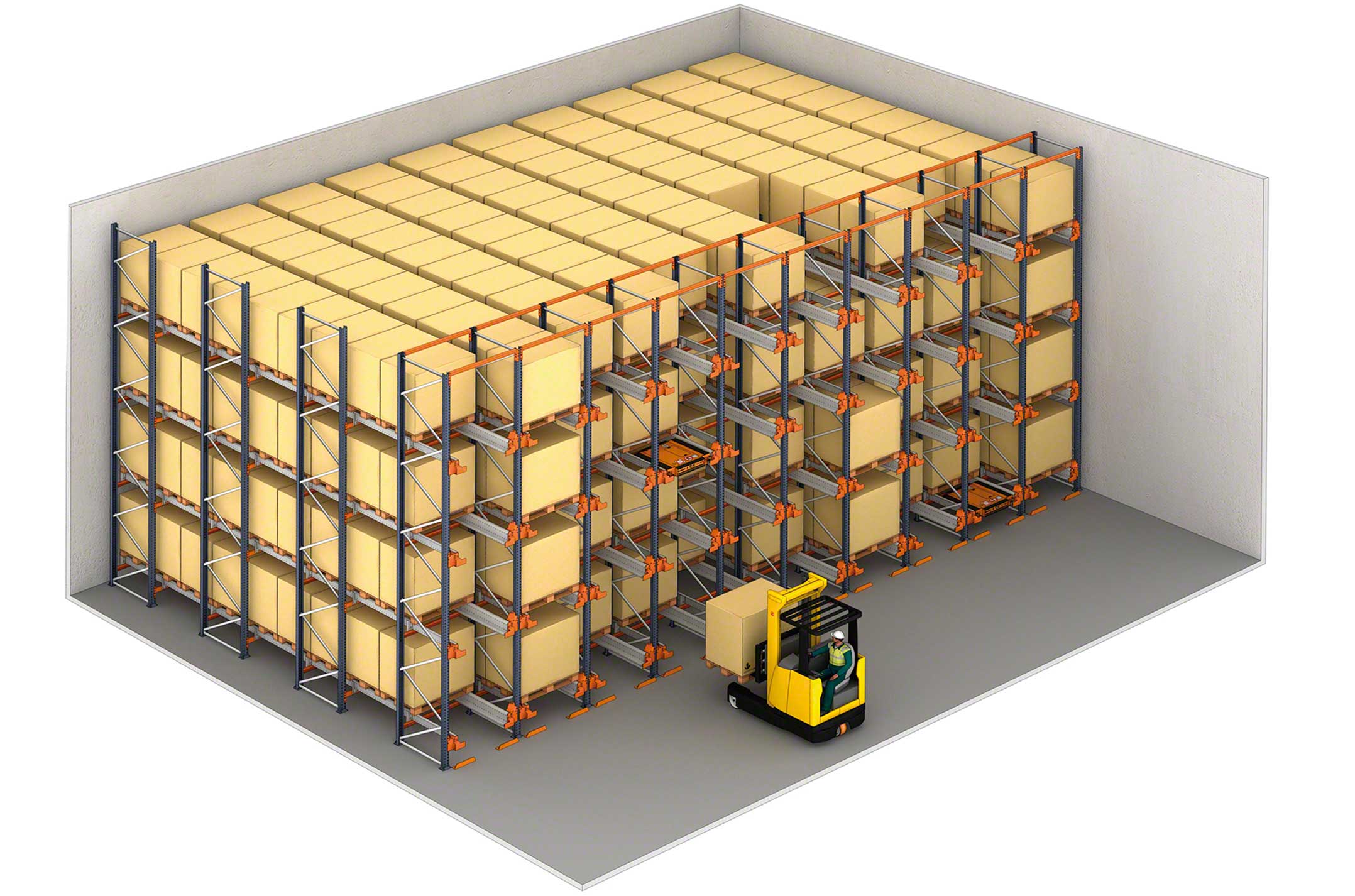 Example of a compact warehouse with Pallet Shuttle Example of a compact warehouse with Pallet Shuttle