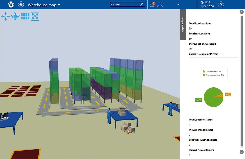 Example of a WMS with the functionality to optimise the warehouse slotting