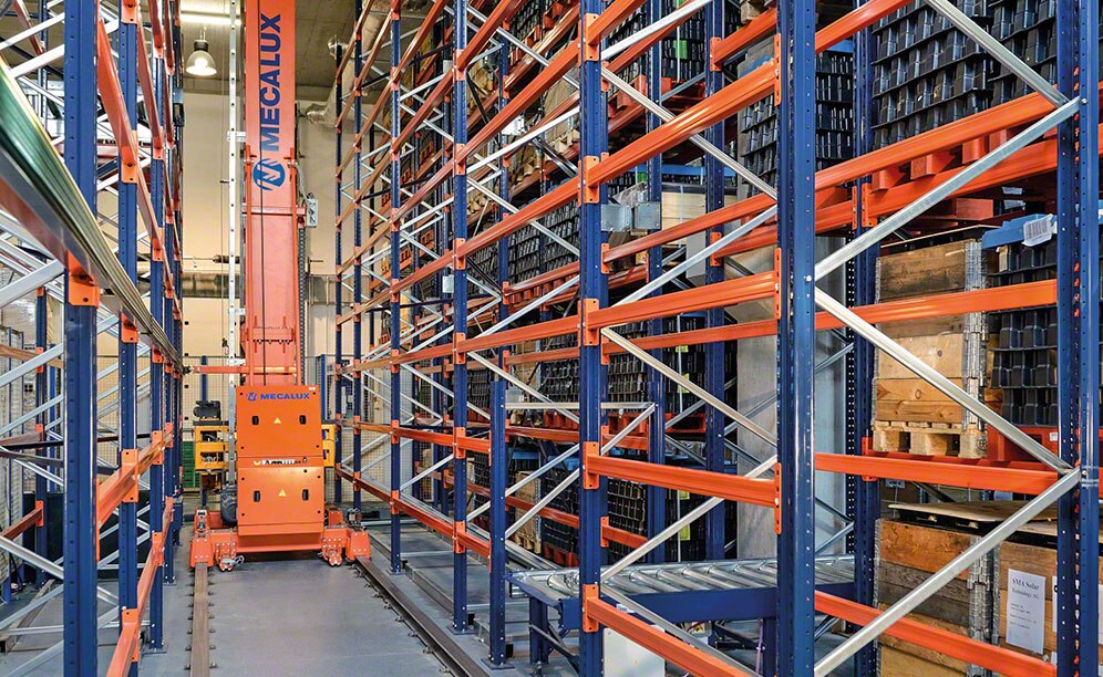 SMA Magnetics’ automated warehouse connected to production