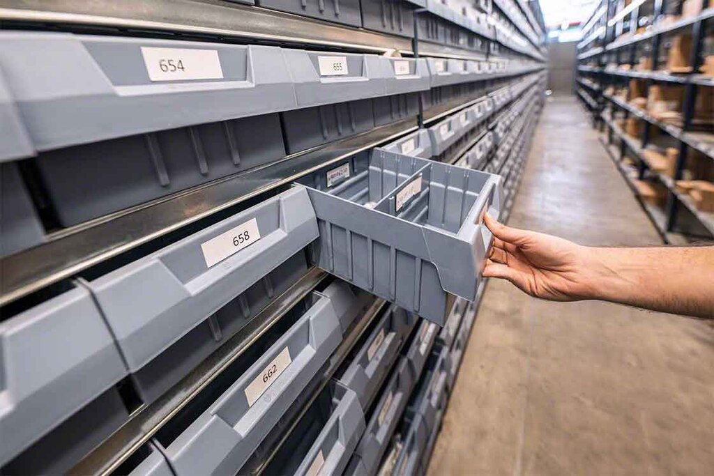 Batch picking achieves good results with similar-sized products that can be handled manually. Batch picking achieves good results with similar-sized products that can be handled manually.