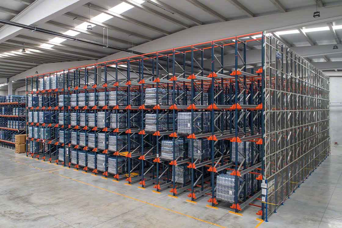 High-density racks work with FIFO (first in, first out) flows, an issue that affects warehouse slotting criteria