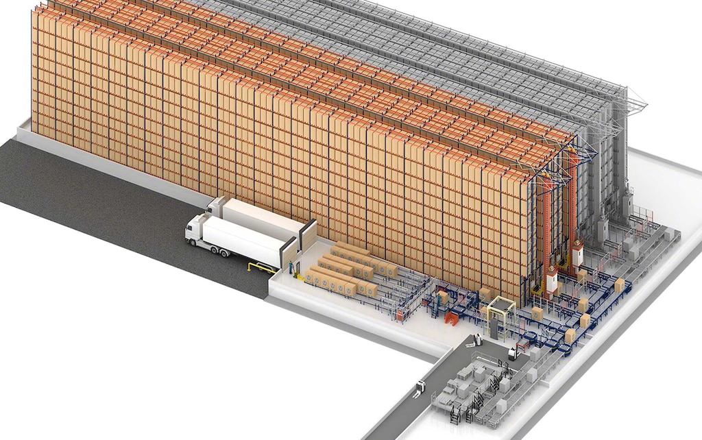 Sabarot's automated warehouse in France with capacity for 6,376 pallets