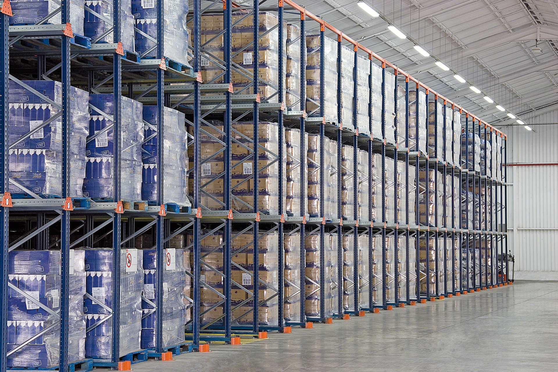 Drive-in racking is ideal for storing many pallets of the same SKU