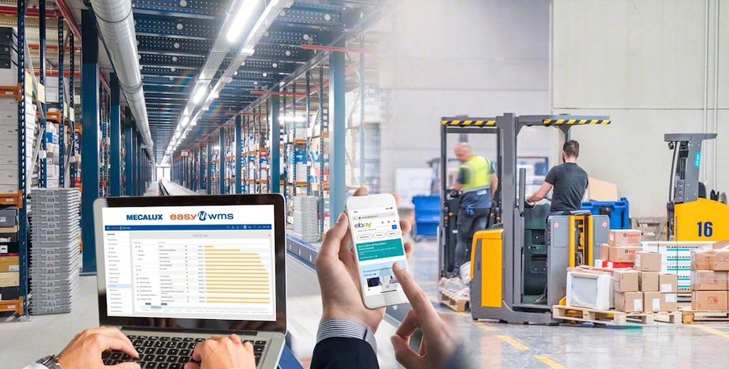 Specialized eBay logistics software updates the order status in the installation in real-time