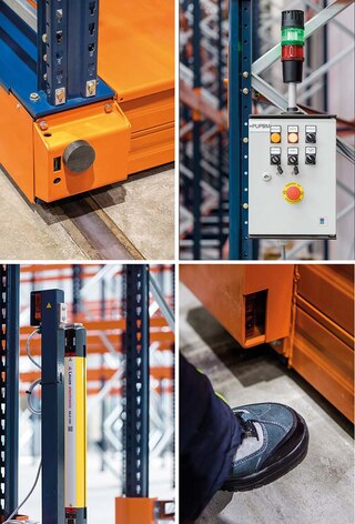 Mecalux’s Movirack racking is equipped with different safety elements to avoid accidents