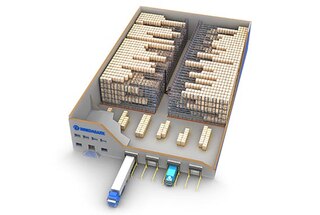 Pallet Shuttle with a single aisle and racking on both sides