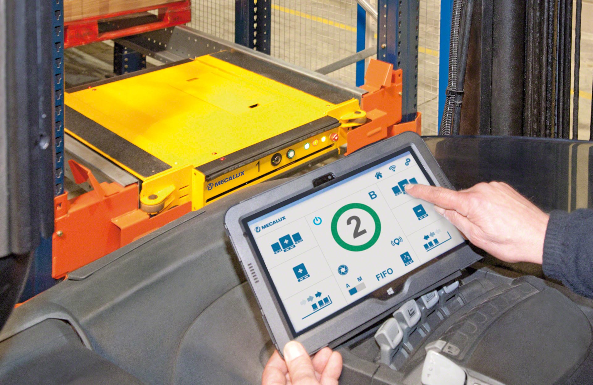The system is controlled via a touch tablet with intuitive, user-friendly software