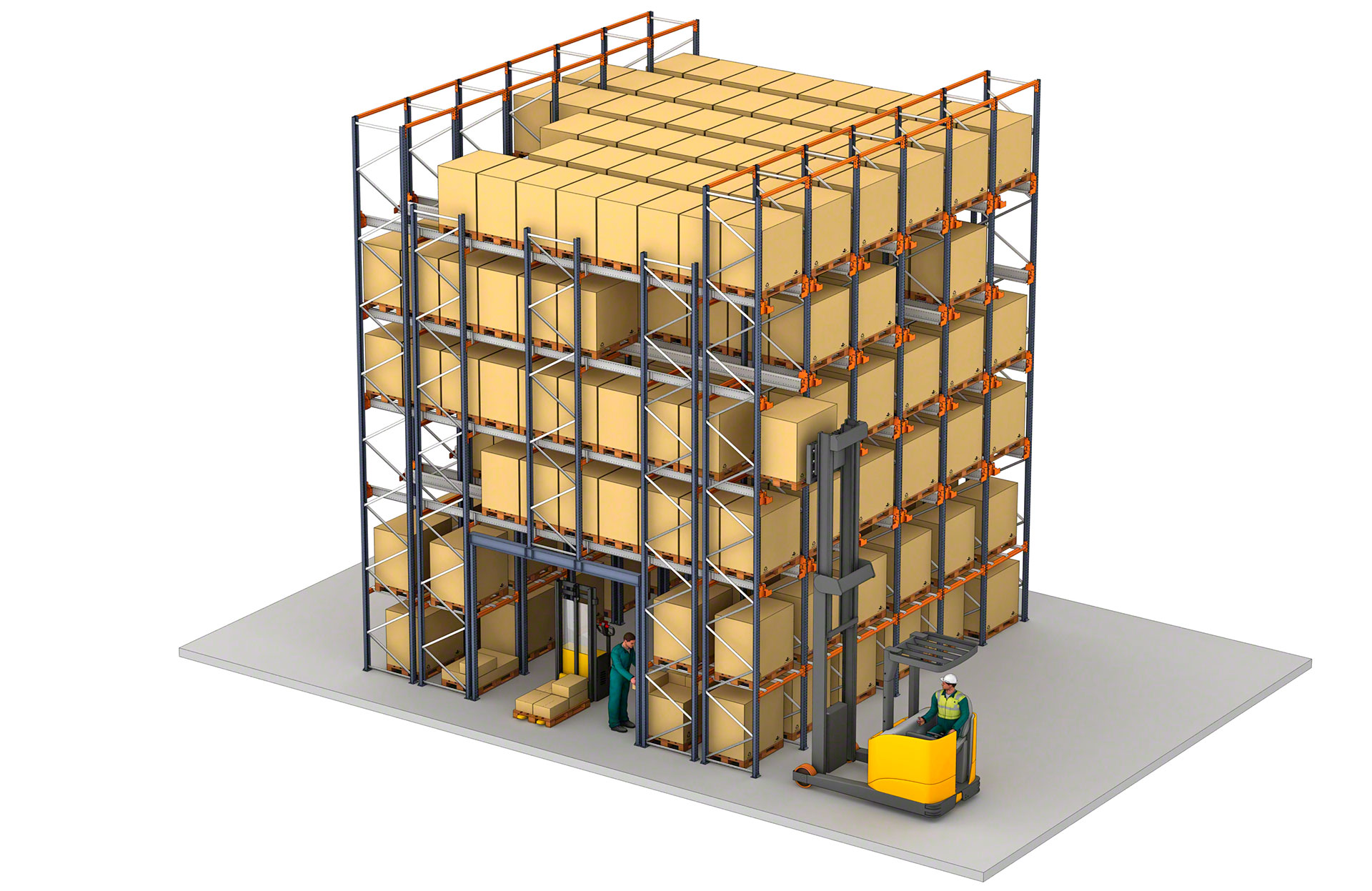 The lower level can be allocated to picking from pallets