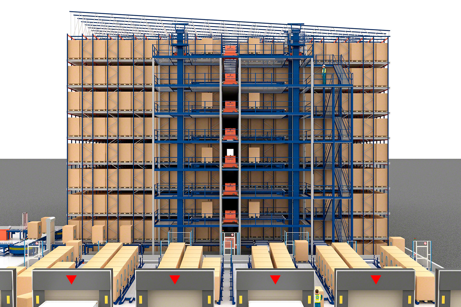 The shuttle system has multiple safety features, such as access platforms