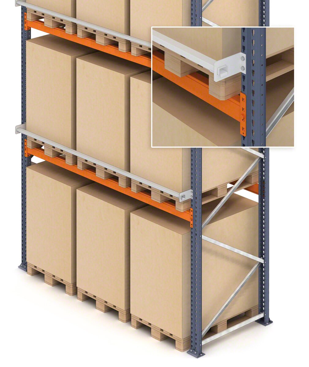 It is possible to add a safety profile for the goods deposited on the pallet racks