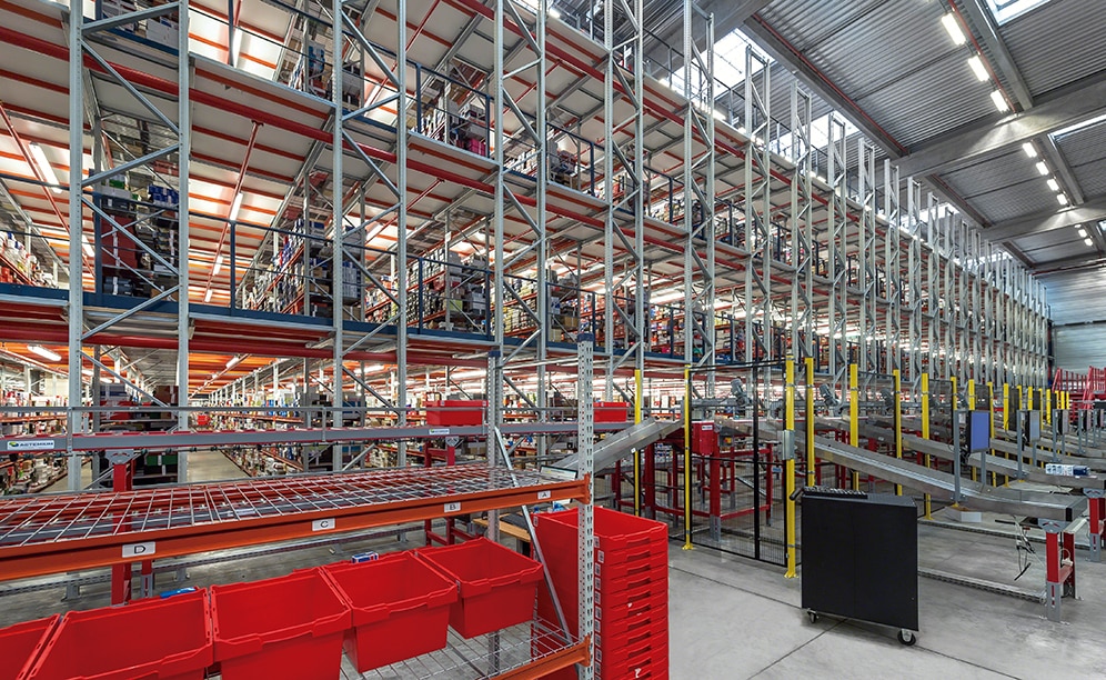 Boxes with grouped orders arrive to consolidation stations via the conveyor circuit Boxes with grouped orders arrive to consolidation stations via the conveyor circuit