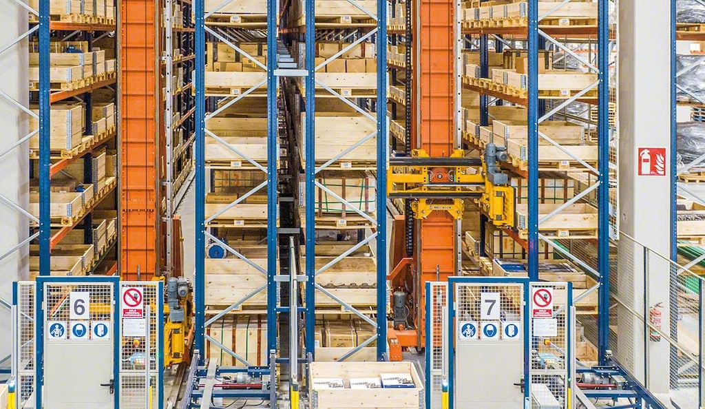 Stacker cranes are a type of warehouse robot that optimises the storage of goods