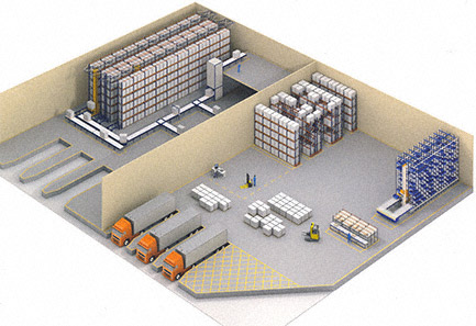 3d model of warehouse layout