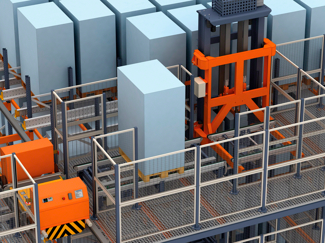 Automatic Pallet Shuttle with transfer car: large storage capacity and a very high number of cycles Automatic Pallet Shuttle with transfer car: large storage capacity and a very high number of cycles