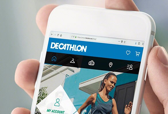 Picking shelves in the online sales warehouse of Decathlon Picking shelves in the online sales warehouse of Decathlon