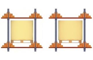 The rack clearances are determined according to the dimensions of the unit load stored