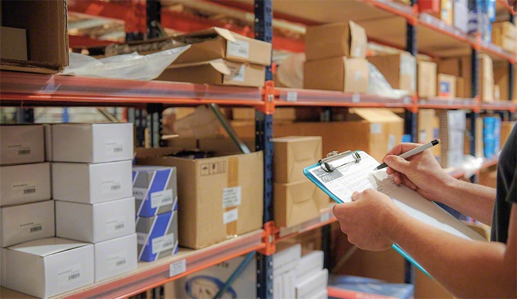 Operators go through the warehouse counting the items in each location