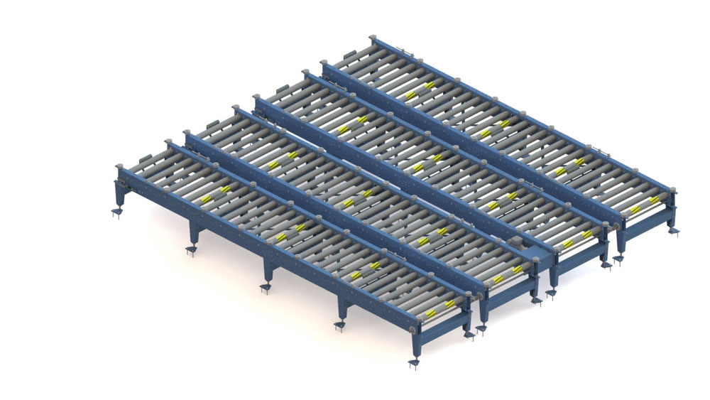 The new pallet accumulation roller conveyor