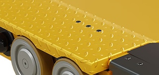 The lifting platform enables pallets to move inside the channels