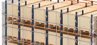 Safety mesh prevents loads from falling Safety mesh prevents loads from falling