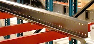 Rails enable the 3D shuttle to move along the aisles and channels
